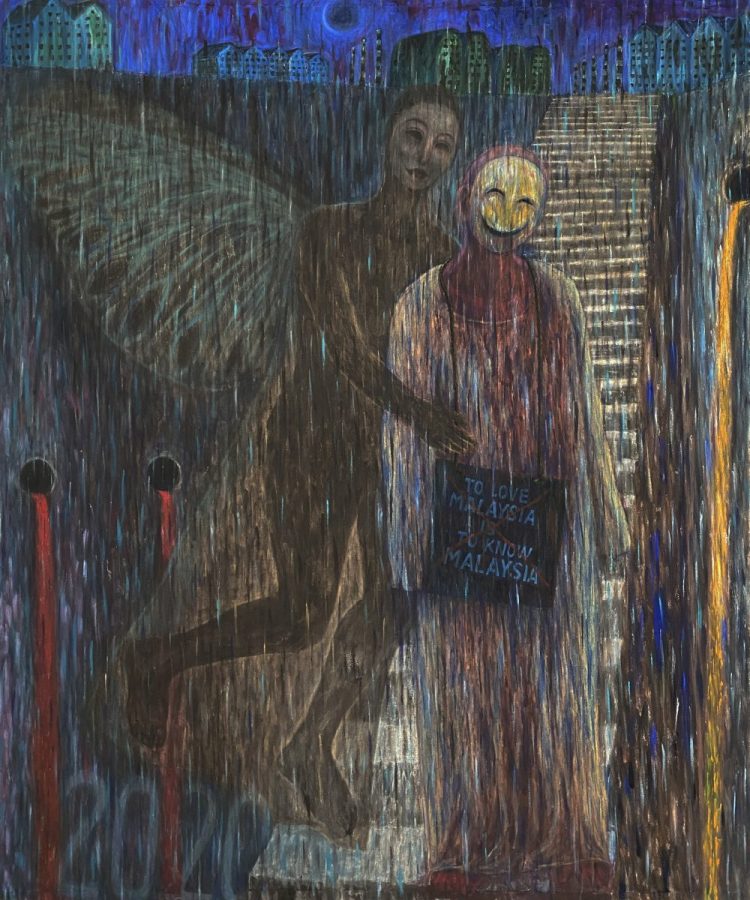 Rainy night, 2020, 140 x 168 cm, Oil on Canvas