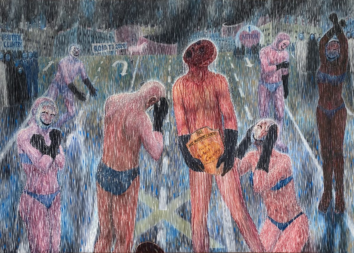 Under the Rain, 2012, 239 x 171 cm, Oil on Canvas