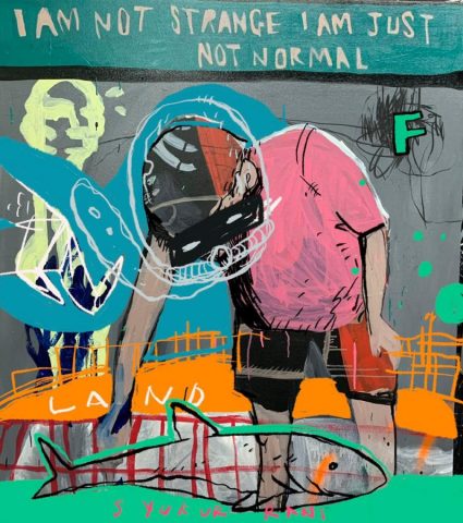 I Am Not Strange, I Am Just Not Normal, 2020-21, 122x107cm, Mixed Media on Canvas