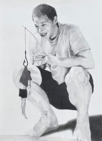 Jane Stephanny, Doppleganger, 2012, 68.5x49cm, Graphite on Paper